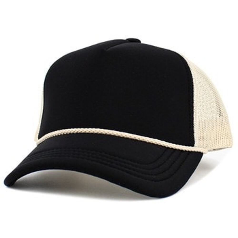 KBETHOS Premium Foam Trucker Hat Black‎ Tan Mesh Snapback Classic Retro Cap NEW